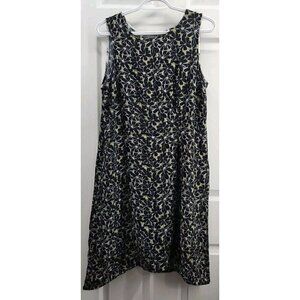 Habitat Clothes To Live In Black And Gold Floral Tank Dress Shark Hem Size Small